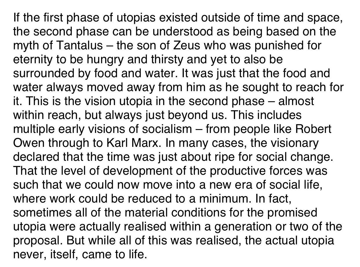 Two historical visions of utopia