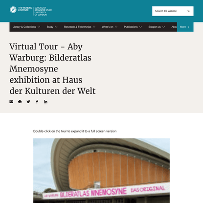 Virtual Tour - Aby Warburg: Bilderatlas Mnemosyne exhibition at Haus der Kulturen der Welt