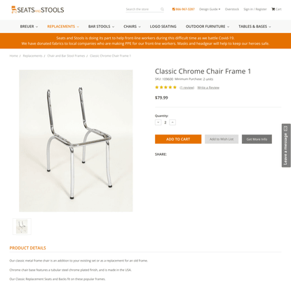 Chrome Chair Frame | Metal Frame Chair | Seats and Stools