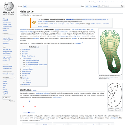 Klein bottle - Wikipedia