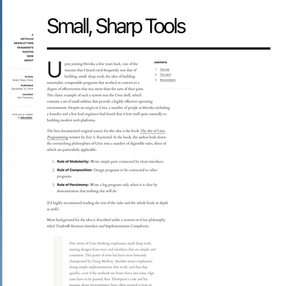 Small, Sharp Tools