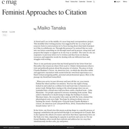 Feminist Approaches to Citation