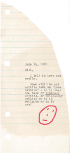 a small letter from Ray Johnson to Bill dated 1988.