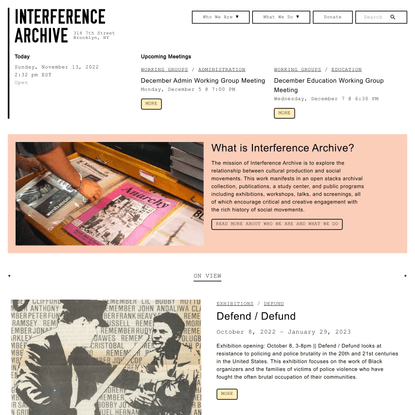 Interference Archive – Exploring the relationship between cultural production and social movements.