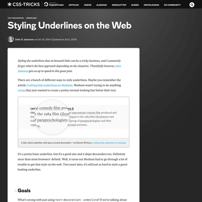 Styling Underlines on the Web | CSS-Tricks