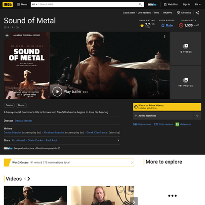 Sound of Metal (2019) - IMDb