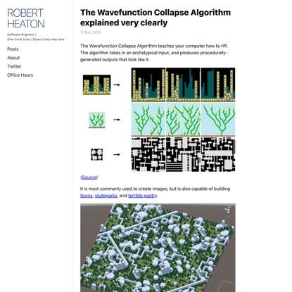 The Wavefunction Collapse Algorithm explained very clearly | Robert Heaton