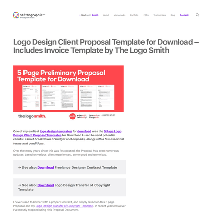 Logo Design Client Proposal Template for Download - Includes Invoice Template