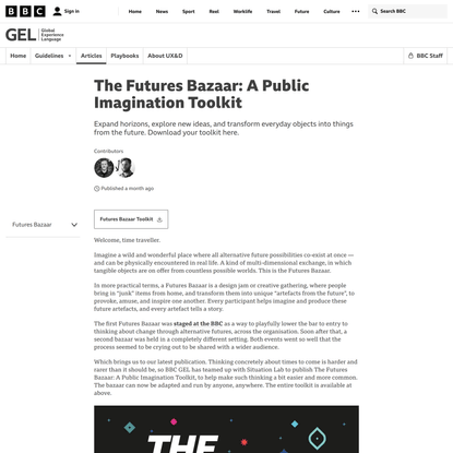 BBC GEL | The Futures Bazaar: A Public Imagination Toolkit