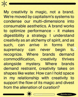My creativity is magic, not a brand, Via Annika is Dreaming