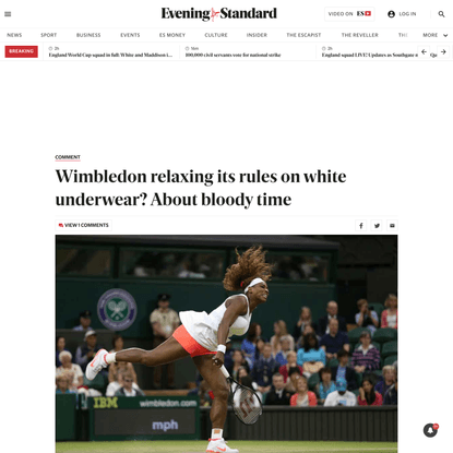 Wimbledon relaxing its rules on white underwear? About bloody time