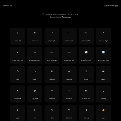 common.wtf — commonly used unicodes