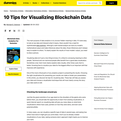 10 Tips for Visualizing Blockchain Data - dummies