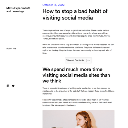 How to stop a bad habit of visiting social media sites