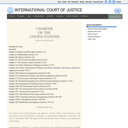 Charter of the United Nations | International Court of Justice