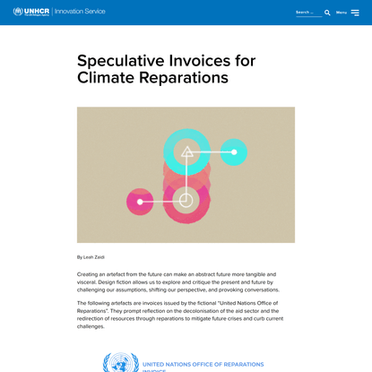 Speculative Invoices for Climate Reparations - UNHCR Innovation