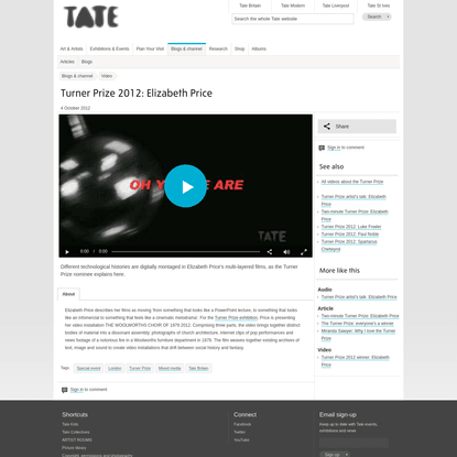 Turner Prize 2012: Elizabeth Price | Tate