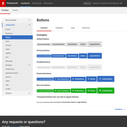 Buttons - UI Library - Creating UIs - Honeycomb - Redgate's design system