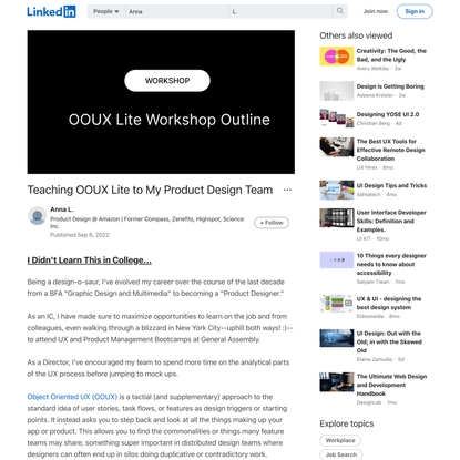 Teaching OOUX Lite to My Product Design Team
