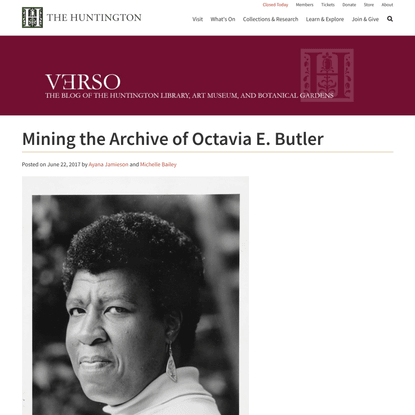 Mining the Archive of Octavia E. Butler | The Huntington