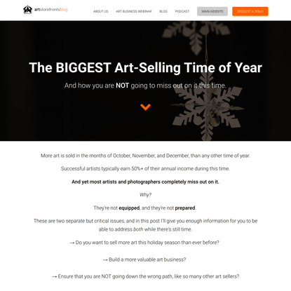 The BIGGEST Art-Selling Time of Year - Learn How to Sell Art Online - Art Storefronts Blog