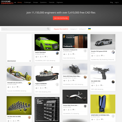 Popular models | 3D CAD Model Collection | GrabCAD Community Library