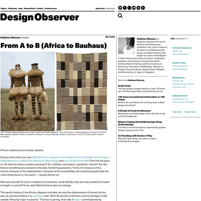 From A to B (Africa to Bauhaus)