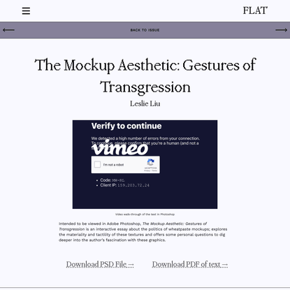 The Mockup Aesthetic: Gestures of Transgression - Flat Journal