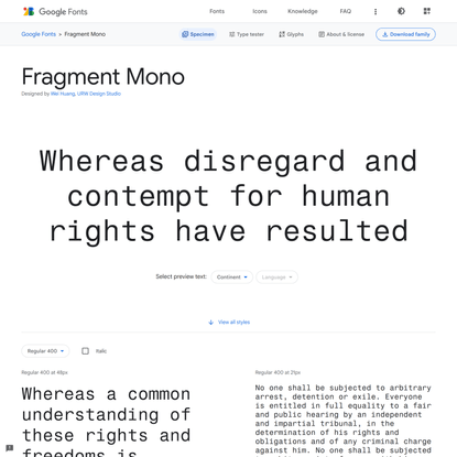 Google Fonts: Fragment Mono