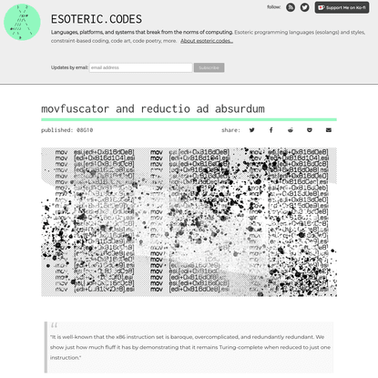 movfuscator and reductio ad absurdum