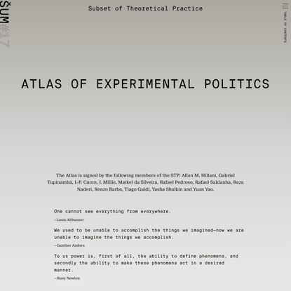 Atlas of Experimental Politics