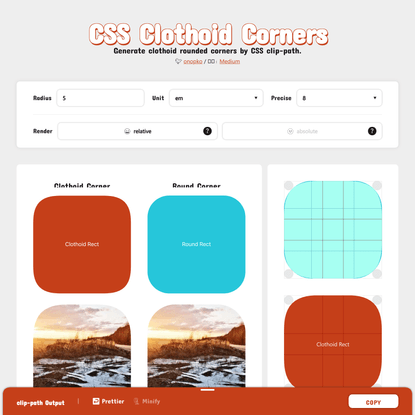 CSS Clothoid Corners