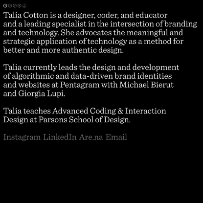 Talia Cotton, Designer &amp; Coder, Branding &amp; Technology