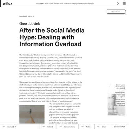 After the Social Media Hype: Dealing with Information Overload