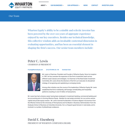 Our Team – Wharton Equity Partners