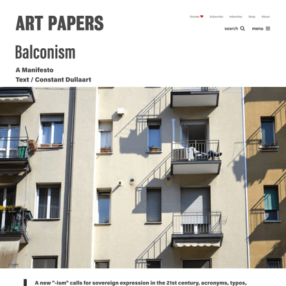Balconism - Art Papers