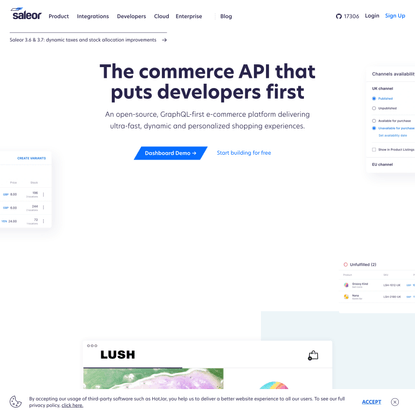 Saleor – A headless, GraphQL-first, open-source e-commerce platform