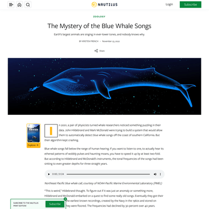 The Mystery of the Blue Whale Songs