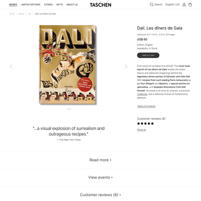 Enjoy surrealist fine dining: Dali, Diners de Gala. TASCHEN Books