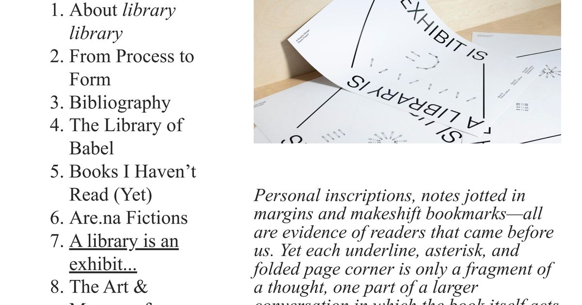 Thumbnail of A library is an exhibit — Rebecca Wilkinson | Are.na