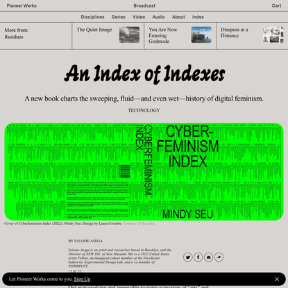 An Index of Indexes | Broadcast | Pioneer Works