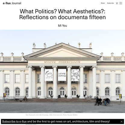 What Politics? What Aesthetics?: Reflections on documenta fifteen - Journal #131 November 2022 - e-flux