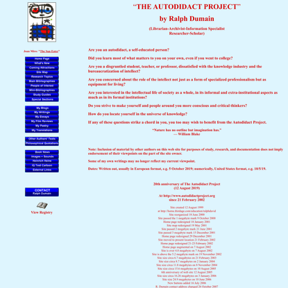 Ralph Dumain: The Autodidact Project