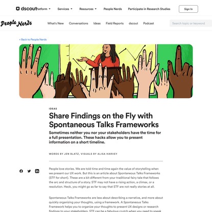 Share Findings on the Fly with Spontaneous Talks Frameworks
