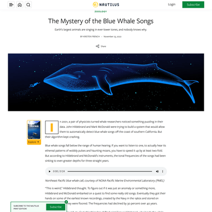 The Mystery of the Blue Whale Songs