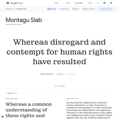 Google Fonts: Montagu Slab