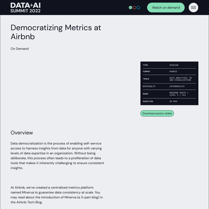 Democratizing Metrics at Airbnb - Data + AI Summit 2022 | Databricks