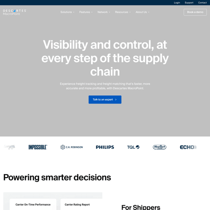 Supply Chain Visibility &amp; Intelligent Carrier Sourcing | Descartes MacroPoint