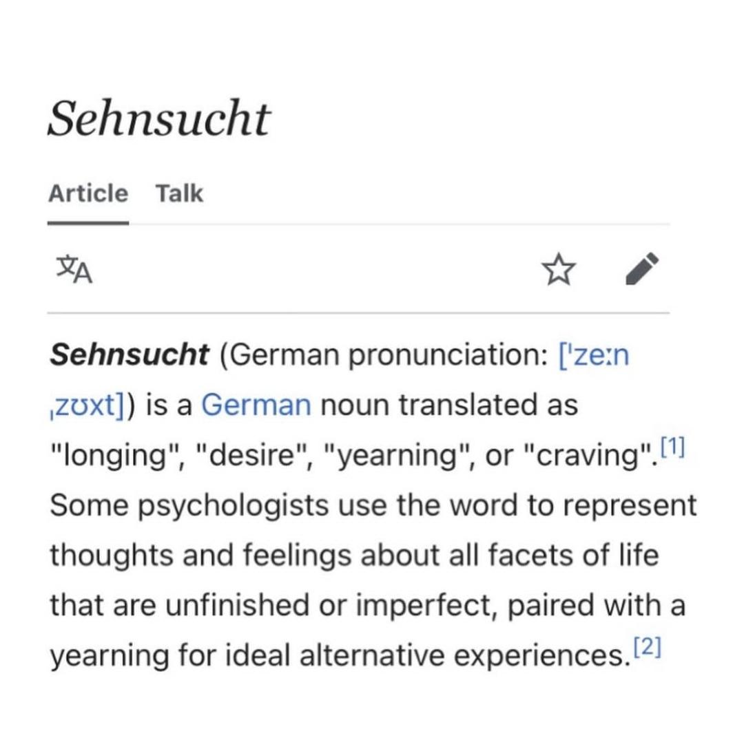 sehnsucht