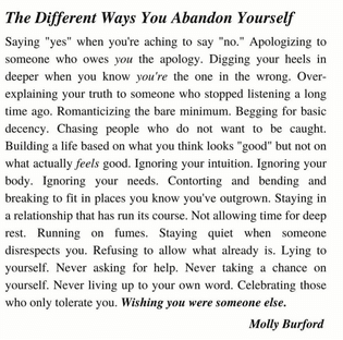 Molly Burford, The Different Ways You Abandon Yourself